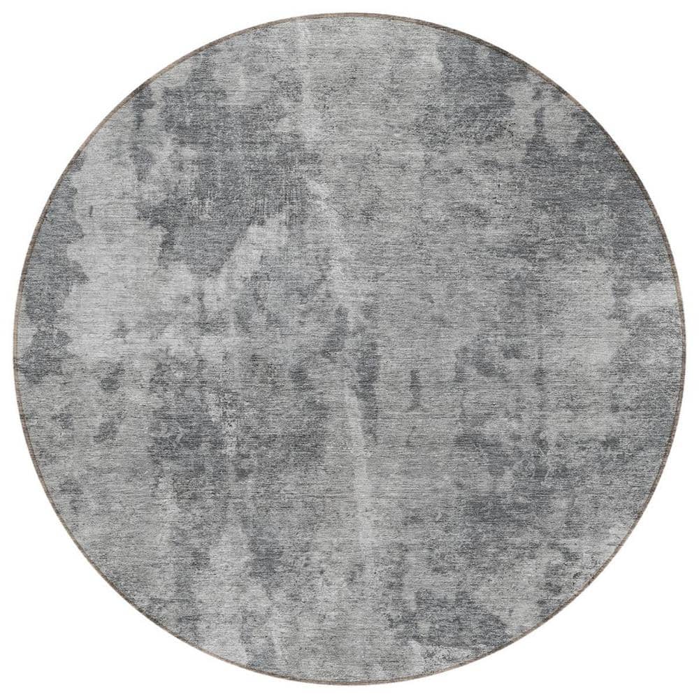 Gray 8 ft. Round Woven Abstract Round Indoor/Outdoor Area Rug price history on PriceWatchPro