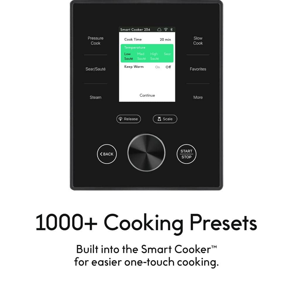 Chef iQ Black 6-Quart Smart Pressure Cooker with Built-in Scale