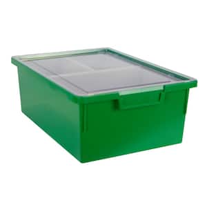 Bin/ Tote/ Tray Divider Kit - Double Depth 6" Bin in Primary Green - 3 pack