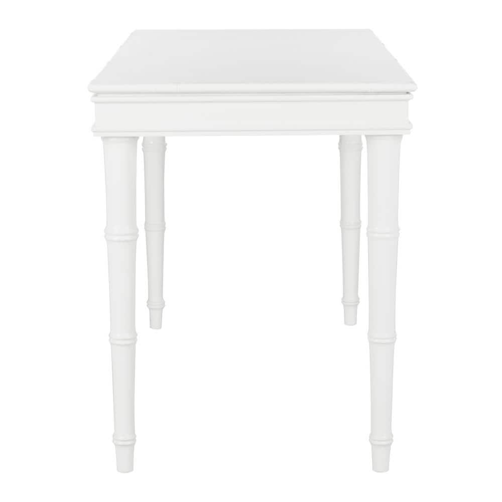 White Wooden Writing Desk with Single Drawer