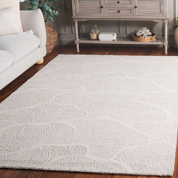 Pine 8 ft. x 10 ft. Sage Green/Ivory Abstract Waves Area Rug
