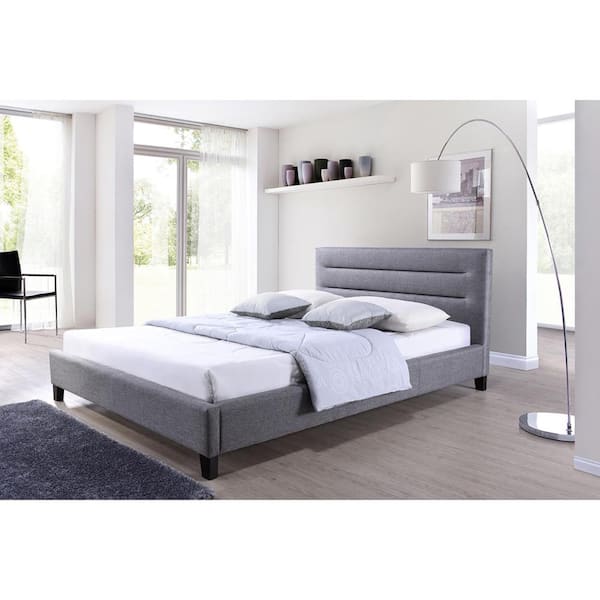 Baxton Studio Hillary Gray Queen Upholstered Bed 28862 6197 HD