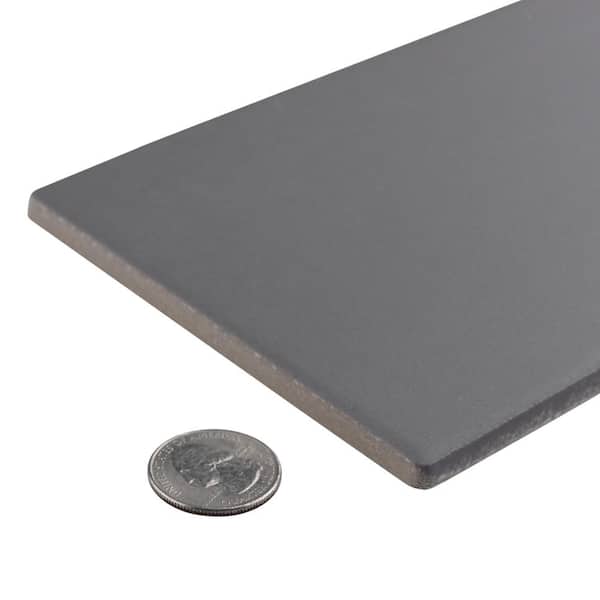 BioTech Piscina Brick Dark Grey Matte 4-3/4 in. x 9-5/8 in. Porcelain Floor and Wall Take Home Tile Sample
