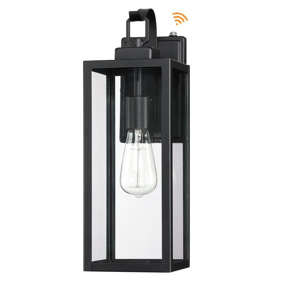 17.74 in.1-Light Matte Black Outdoor Hardwired Dusk to Dawn Wall Lantern Sconce(No Buld Included) price history on PriceWatchPro