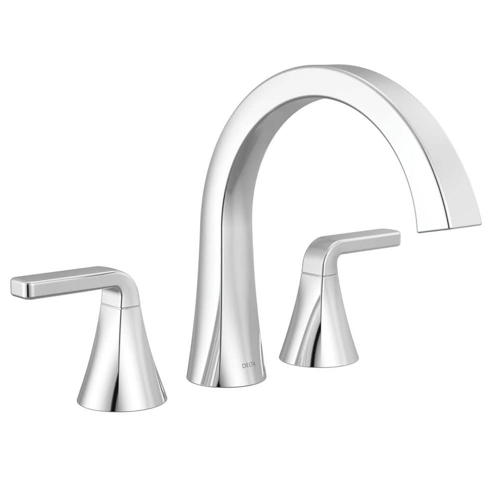 Delta Lineax 2-Handle Deck Mount Roman Tub Faucet Trim Kit in