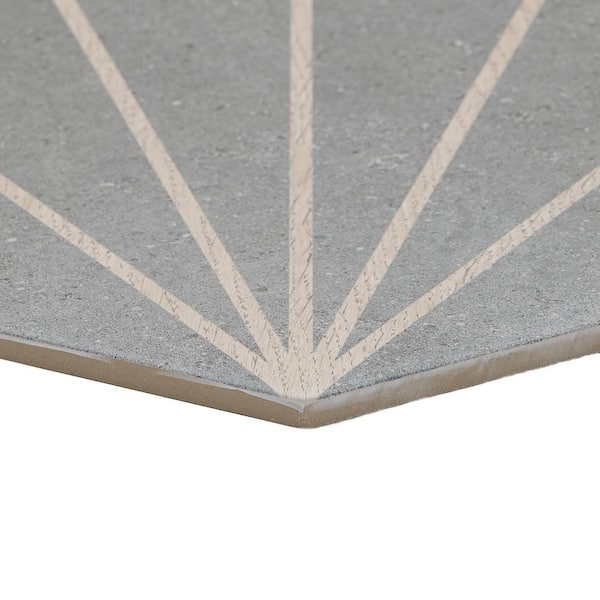 ivy Ivy Hill Tile Klyda Beams Graphite 12.6 in. x 14.5 in. Matte