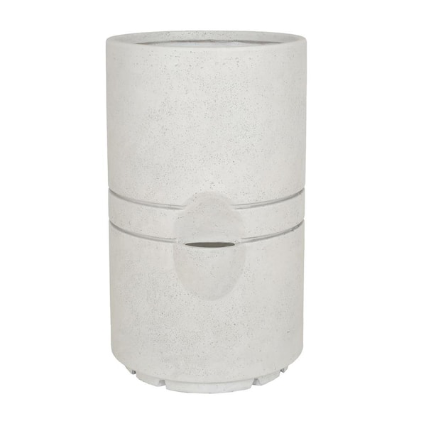 MPG 11.5 in. Dia Modern Self Watering Pot in NDT Medium White