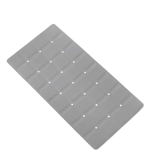 28 in. x 14 in. Shower Non-Slip Mats Foldable Non-Slip Silicone Bath Mat in Gray for Textured and Reglazed Bathtubs