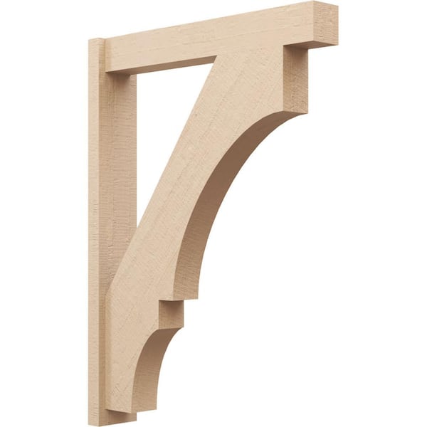 Ekena Millwork 6 in. x 46 in. x 34 in. Balboa Block Rough Cedar Woodgrain Timberthane Polyurethane Outlooker, Primed Tan