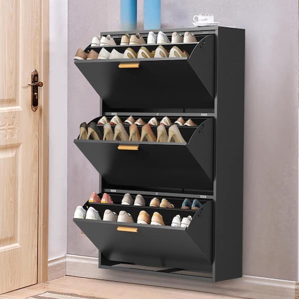 VEVOR Shoe Cabinet with 2 Flip Drawers, Shoe Storage Cabinet for Entryway,  Free Standing Shoe Storage Organizer with Top Storage Cubby for Heels,  Boots, Slippers in Hallway, Living Room