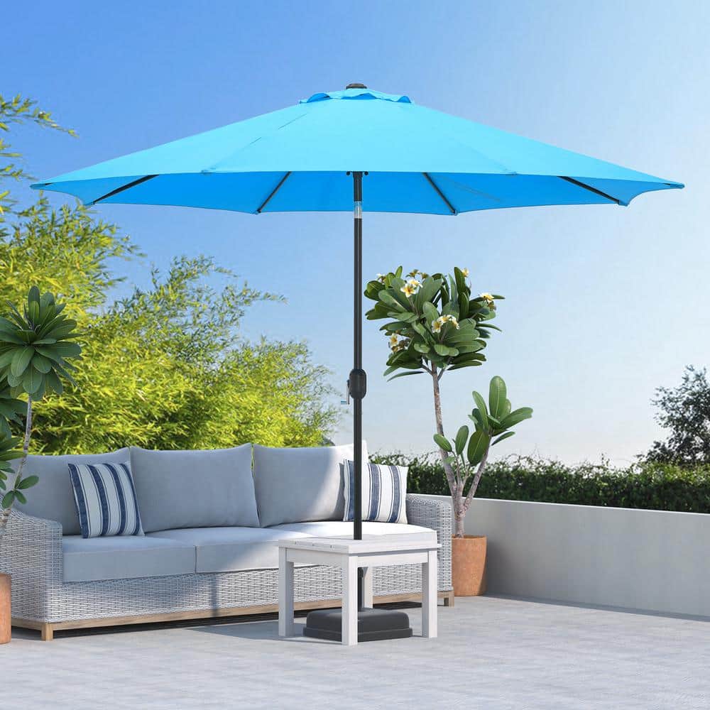 10 ft. Steel Crank and Tilt Market Patio Umbrella in Aqua price history on PriceWatchPro