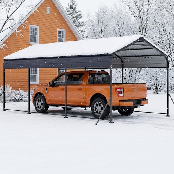 Nuu Garden 10 ft. W x 15 ft. D Metal Carport with Enhanced Base