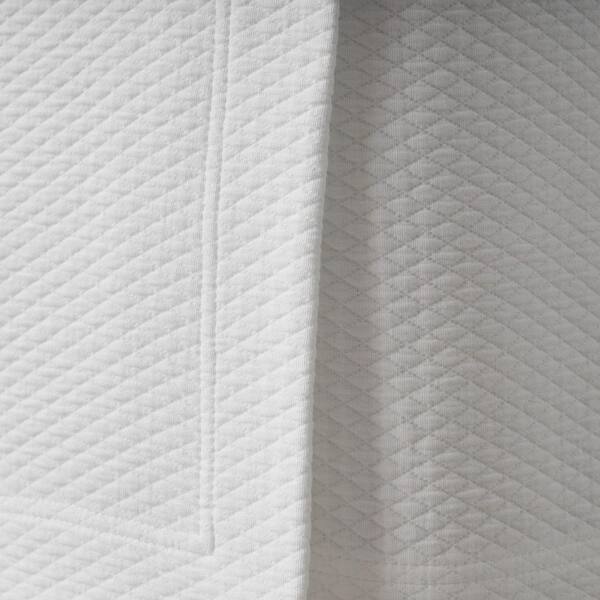 Company Cotton 14 in. Diamond Weave White Queen Bed Skirt