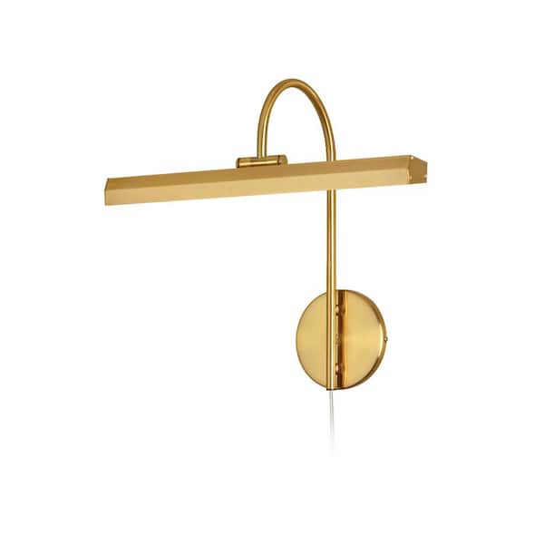 Dainolite Display/Exhibit 14.5 in. 2-Lights Aged Brass LED Picture Light