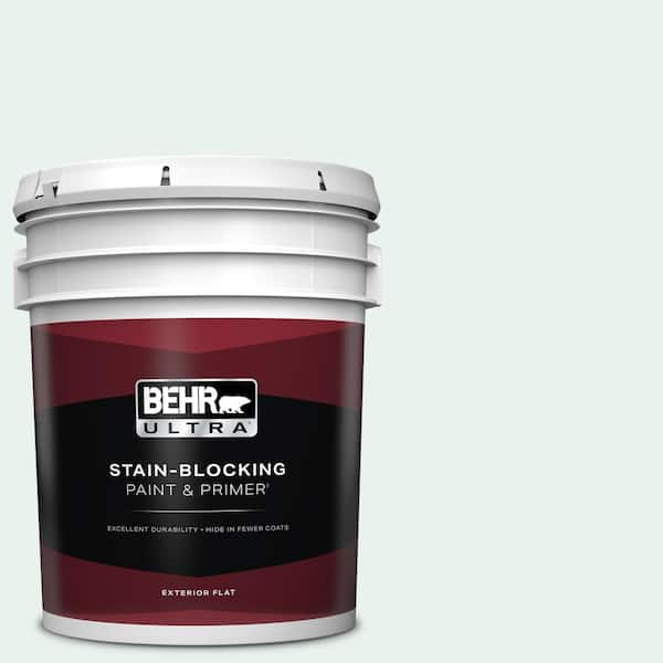 BEHR ULTRA 5 gal. #W-B-520 Glacial Tint Flat Exterior Paint & Primer