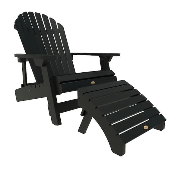 Highwood King Hamilton Black 2-Piece Recycled Plastic Outdoor Seating Set