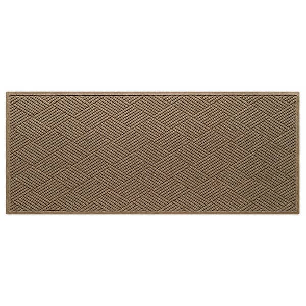 Waterhog Diamonds 35 in. x 97 in. PET Polyester Indoor Outdoor Runner Camel