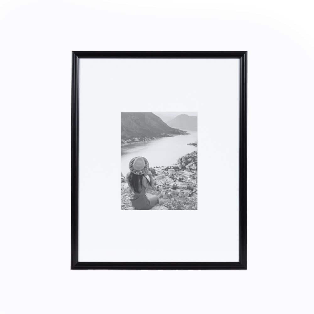 Black Polystyrene 16x20 Picture Frame Set with Glass Cover