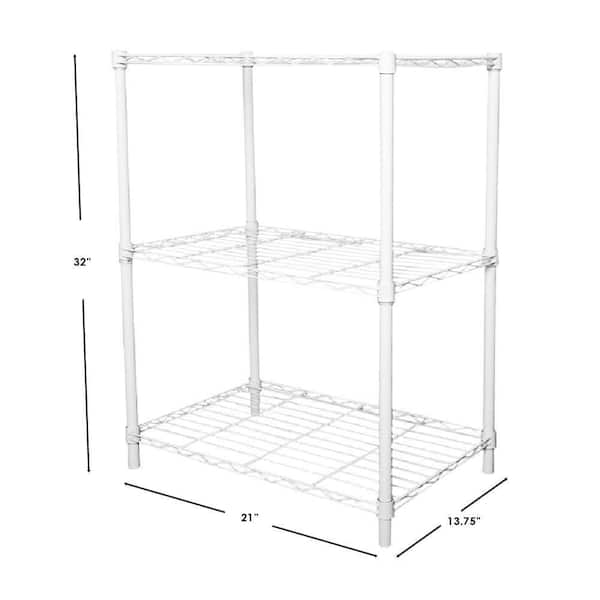 23 x 13 x 32 Metal Storage Shelves, SEGMART Heavy Duty 3-Tier Wire  Storage Shelf for Kitchen, Sturdy Bakers Rack for Living Room, Office,  Garage, Outdoor Grill Area, Patio, Backyard, Q0557 