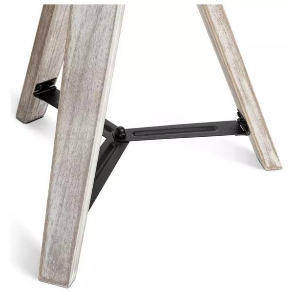 bessten Artemis 18 in. Grey Rubber Wood Table Lamp with Linen