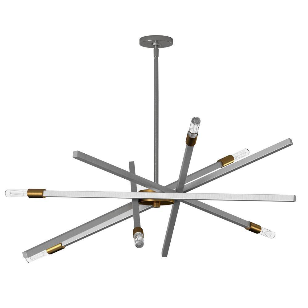 Archer Brushed Nickel Sputnik 6-Light Modern Chandelier