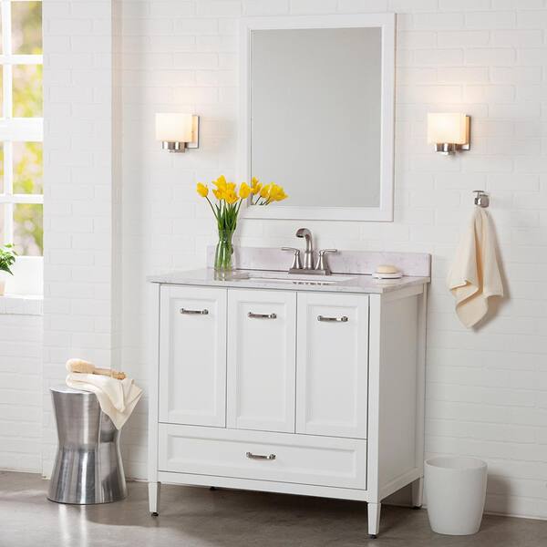 Home Decorators Collection Claxby 36 in. W x 34 in. H x 21 in. D Bath Vanity Cabinet Only in White