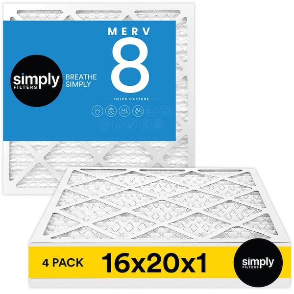 16 in. x 20 in. x 1 in. MERV 8 FPR 5 Pleated Furnace Air Filter (4-Pack)