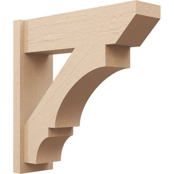 Ekena Millwork 8 in. x 28 in. x 28 in. Balboa Slat Rough Cedar Woodgrain Timberthane Polyurethane Outlooker, Primed Tan