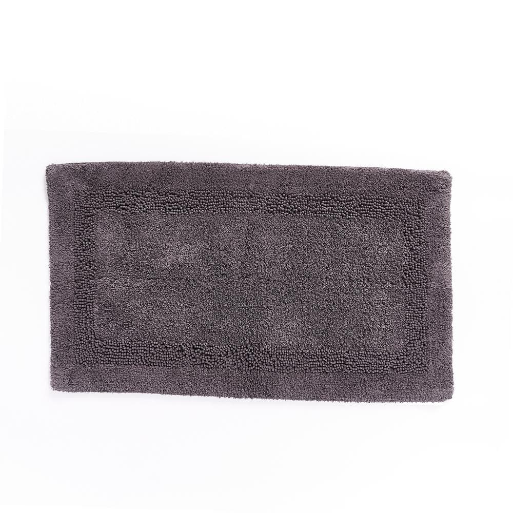 French Connection Vicky Dark Gray 100 17 in. x 24 in. Cotton Chenille
