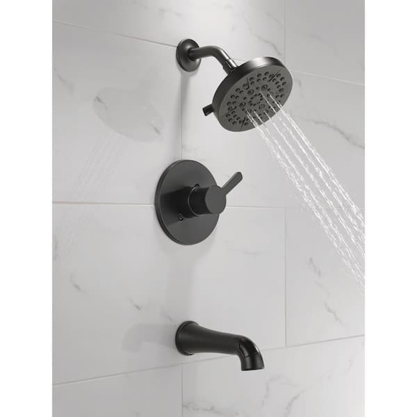 Greydon Single-Handle 5-Spray Tub and Shower Faucet in Matte Black (Valve Included)