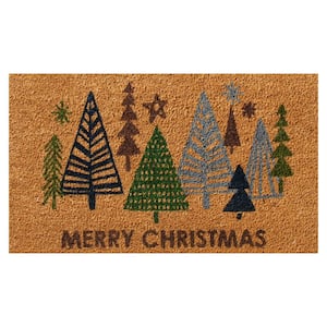 Merry Christmas ''Christmas Tree Farm'' 18 in. x 30 in. Coir Door Mat