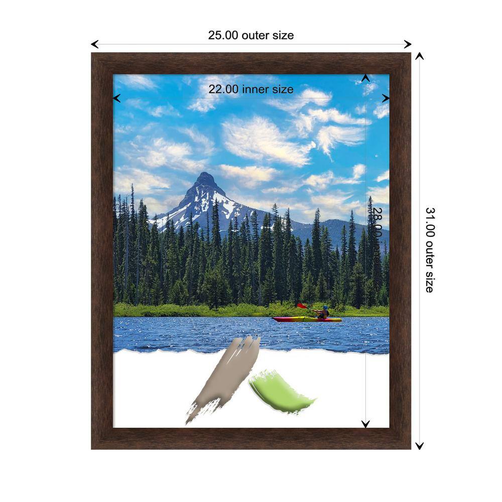 Warm Walnut Narrow Wood Wall Picture Frame 22"x28"