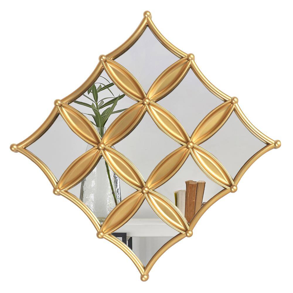 Mirrorize Canada Gold Square/Diamond Decorative Wall Mirror ( 17 in. H x 17 in. W )