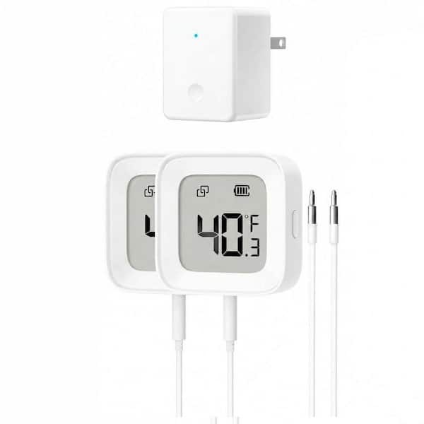 WiFi LCD Display Wireless Refrigerator Freezer Thermometer with Alarm App Control Temperature Gauge (2 Pack)