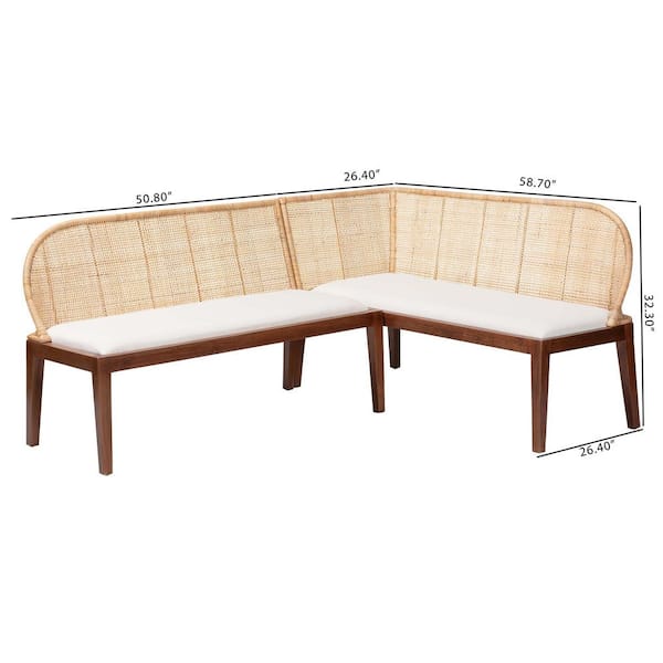 bali & pari Okinawa Light Honey Rattan and Wood 2-Piece Dining