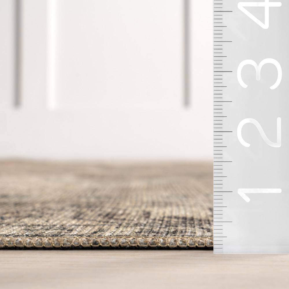 Hillstone Beige and Brown Rectangular Synthetic Area Rug
