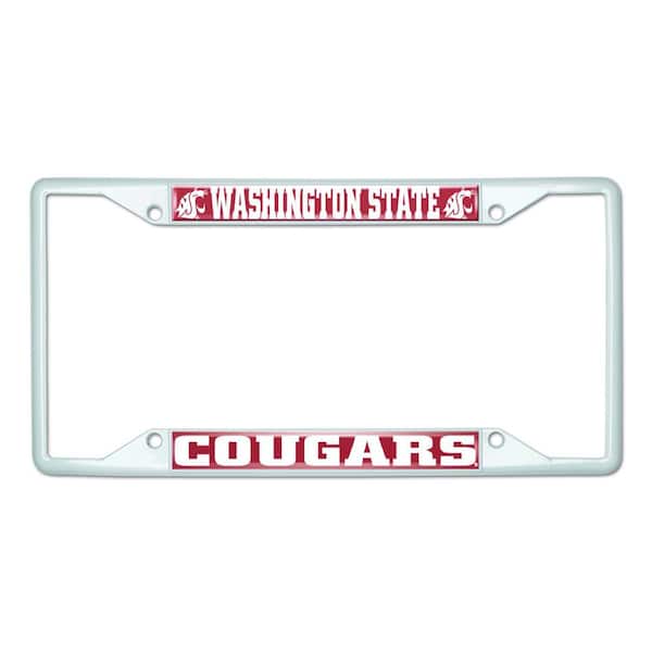 FANMATS Universal Fit Washington State University License Plate Frame - White