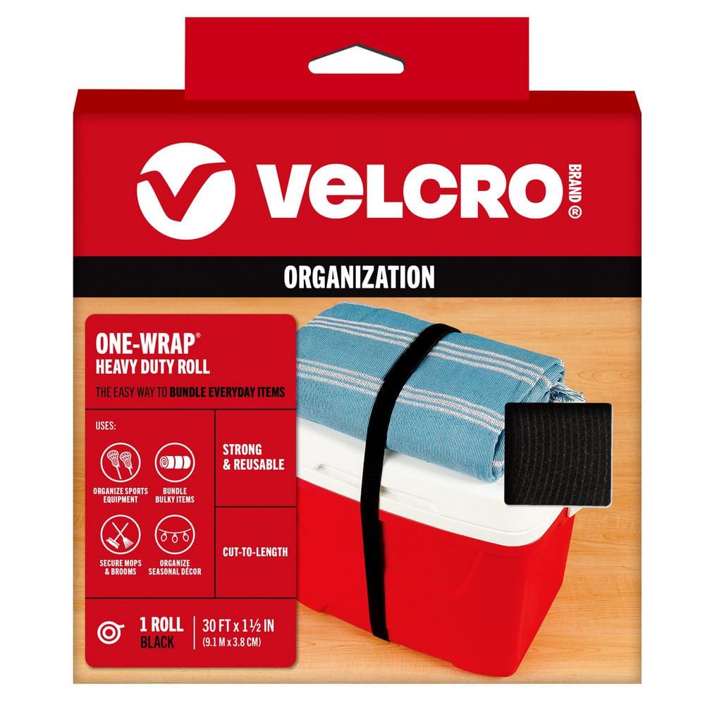 Velcro® Brand ONE-WRAP® Hook And Loop Back To Back Strapping 1cm Wide 25 Metres Roll (Green) | Multiples Sent As Continuous Length