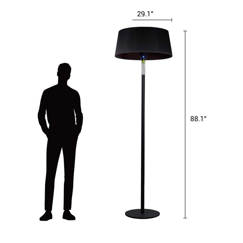 Sol 82.5" Black Aluminum and Steel Freestanding Electric Heater