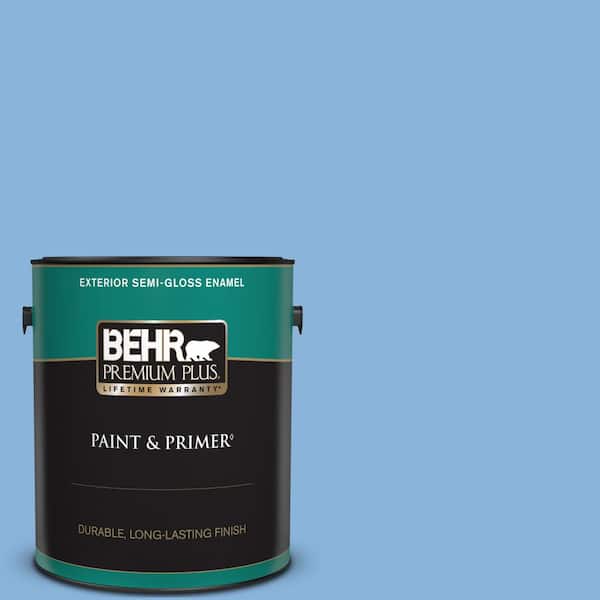 BEHR PREMIUM PLUS 1 gal. #570B-4 Bayou Semi-Gloss Enamel Exterior Paint & Primer