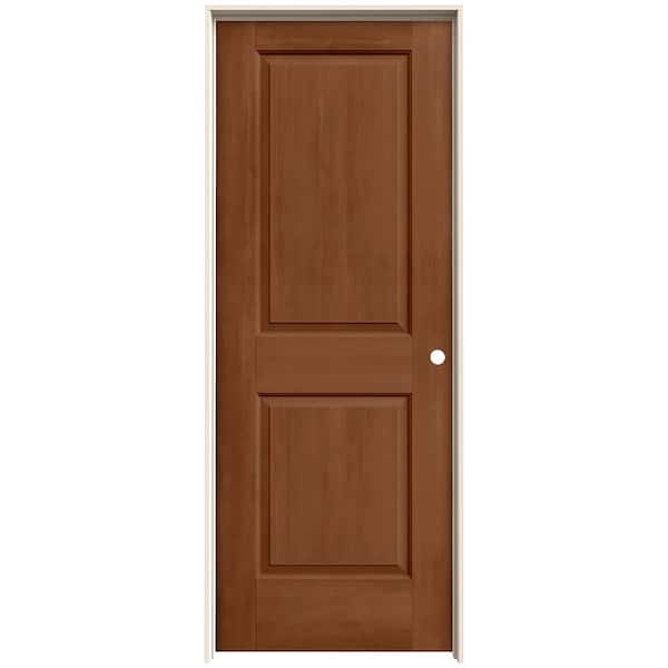 JELD-WEN 30 in. x 80 in. Carrara 2 Panel Left-Hand Solid Core Hazelnut Stain Molded Composite Single Prehung Interior Door