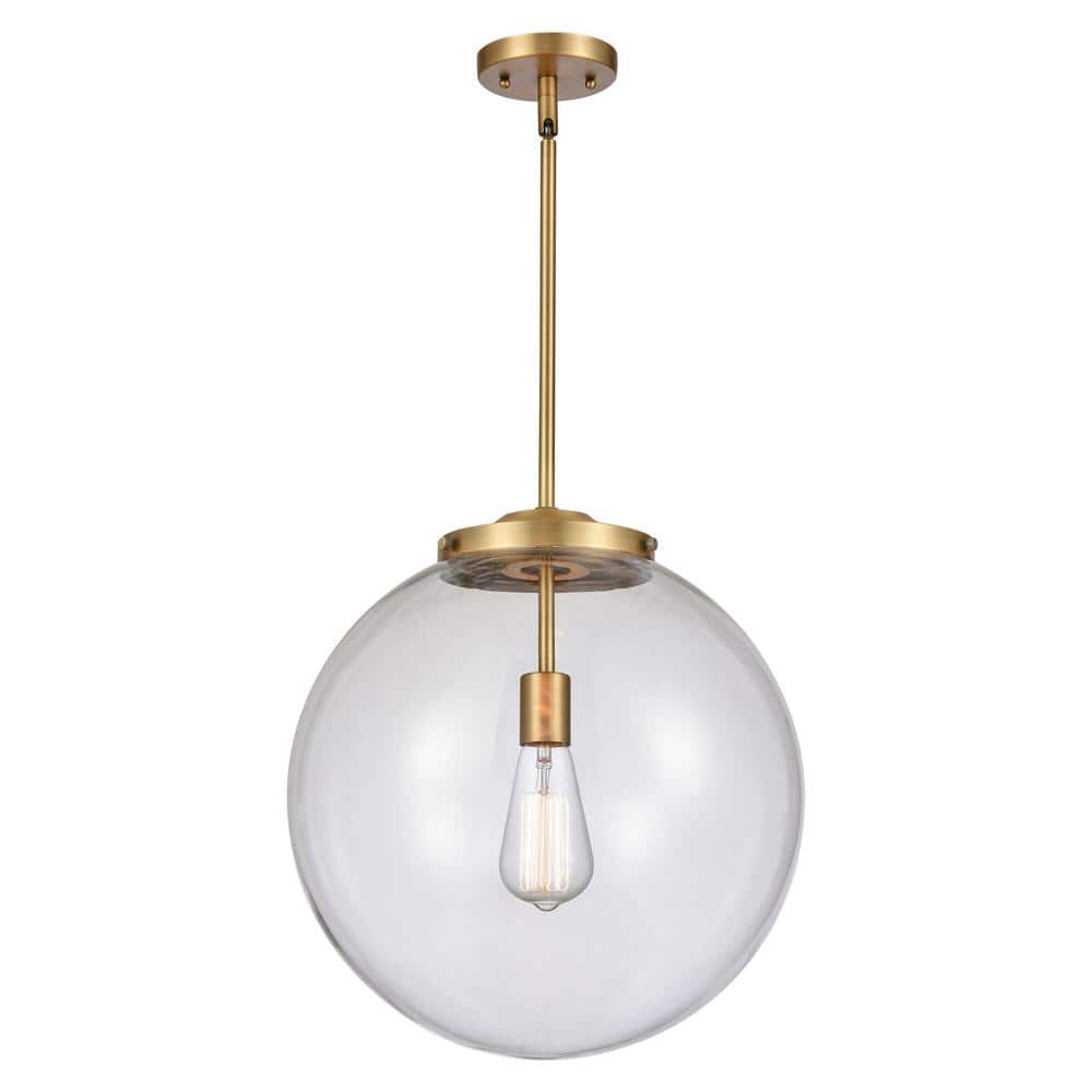 Beacon 60-Watt 1-Light Brushed Brass Shaded Mini Pendant Light with Clear Glass price history on PriceWatchPro