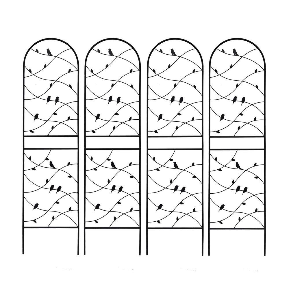 4-Piece Black Metal Garden Trellis 19.7 x 71 in. Rustproof Trellis for Climbing Plants Outdoor Rustproof Plant Support price history on PriceWatchPro