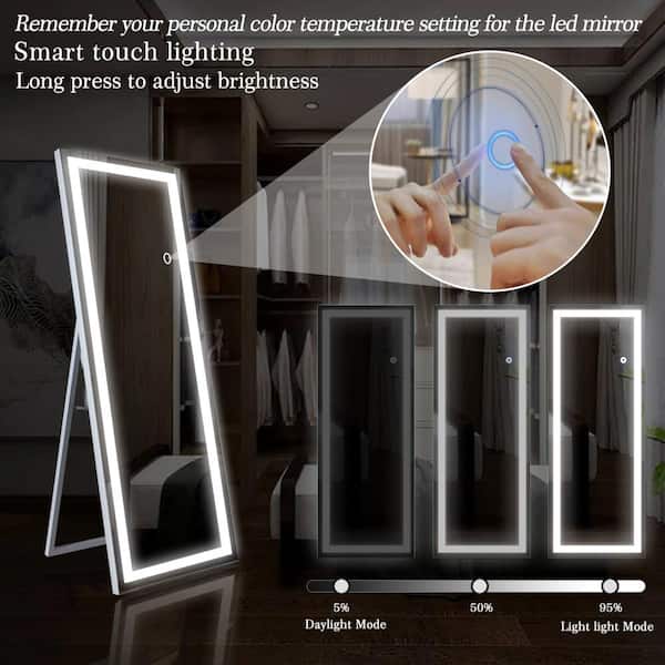 FUNKOL 24 in. W x 70 in. H Rectangular Framed Touch Tricolor