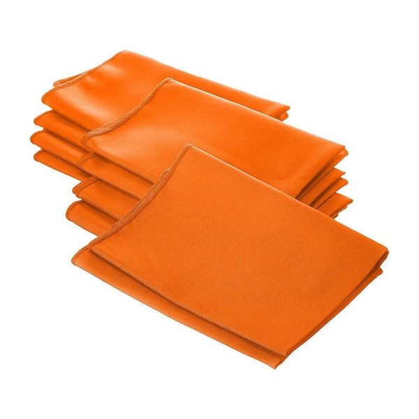18 in. x 18 in. Orange Polyester Poplin Napkin (10-Pack)