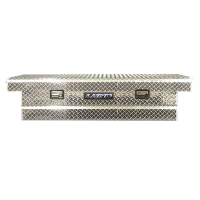 60 in Diamond Plate Aluminum Full Size Crossbed Truck Tool Box with mounting hardware and keys included, Silver