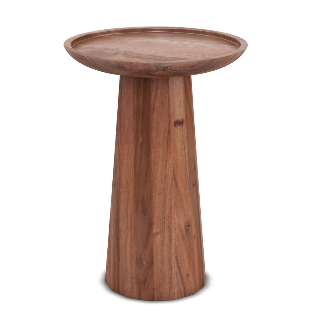 Dayton 13'' Round Light Cognac Solid Acacia Wood Accent Table