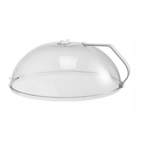 1-Piece Clear BPA-Free Soft Plastic Microwave Splatter Cover with Portable Handle for Daily Kitchen Microwave Heating