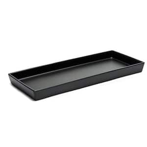  Black Acrylic Serving Tray for Vanity, Bathroom, Outdoor, Food  and Décor with Handles (Rectangle, Small) : Home & Kitchen