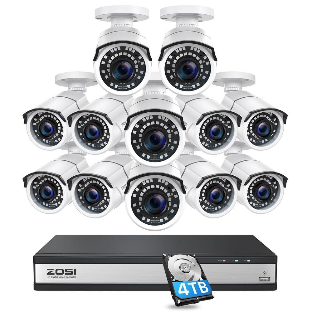 16 Channel NVR Security Camera System With 16 * 8MP IP Bullet 2.8mm Fixed Lens Camera, Human / Vehicle Detection, Built-In Microphone, PoE, White Light U2013 GW Security